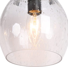 Load image into Gallery viewer, Modern Bathroom Light Fixtures, Black Bathroom Vanity Lights over Mirror, 3 Light Vanity Lighting with Seeded Glass Shade
