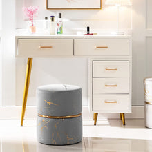 Load image into Gallery viewer, Duhome Padded round Velvet Ottoman Bronzed Fabrics 
