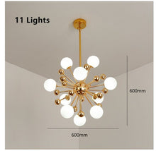 Load image into Gallery viewer, Nordic LED Sputnik Postmodern Dandelion Glass Ball Molecular Chandelier 
