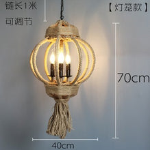 Load image into Gallery viewer, Hemp Rope Rattan Woven Pendant Lights
