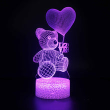 Load image into Gallery viewer, Love Bear Series 3D Light Creative Night Light LED Visual Light
