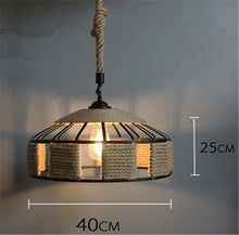 Load image into Gallery viewer, Hemp Rope Rattan Woven Pendant Lights

