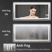 Load image into Gallery viewer,  Backlit and Front Led Mirror 60*28 Inch Tempered Glass Shatter-Proof
