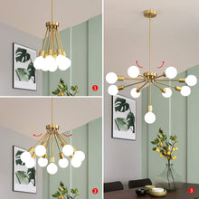 Load image into Gallery viewer, 9-Light Gold Sputnik Pendant Deformable Hanging Chandeliers light Fixture
