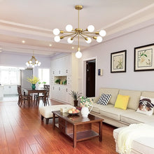 Load image into Gallery viewer, 9-Light Gold Sputnik Pendant Deformable Hanging Chandeliers light Fixture

