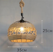 Load image into Gallery viewer, Hemp Rope Rattan Woven Pendant Lights
