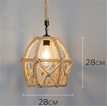 Load image into Gallery viewer, Hemp Rope Rattan Woven Pendant Lights
