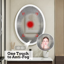 Load image into Gallery viewer, Oval LED Anti-Fog 3 Colors Dimmable Touch Switch Wall Mounted mirror
