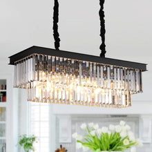 Load image into Gallery viewer, Crystal Rectangular Pendant Light Fixture L33” 

