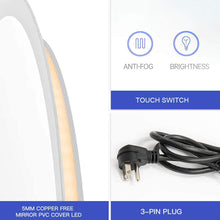 Load image into Gallery viewer, Dimmable 24 Inch round Circle Backlit Illuminated  Anti-Fog 3 LED Color mirror
