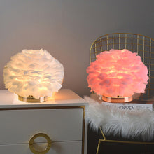 Load image into Gallery viewer, Luxury Feather Table Lamp
