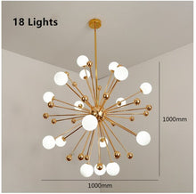 Load image into Gallery viewer, Nordic LED Sputnik Postmodern Dandelion Glass Ball Molecular Chandelier 
