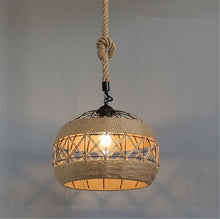 Load image into Gallery viewer, Hemp Rope Rattan Woven Pendant Lights
