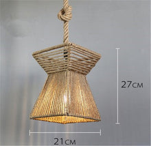 Load image into Gallery viewer, Hemp Rope Rattan Woven Pendant Lights
