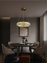 Load image into Gallery viewer, Modern Luxury round Stainless Steel Crystal LED Chandelier Nordic Gold/Silver Single Ring Ring Chandelier Restaurant Chandelier
