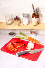 Load image into Gallery viewer, 4-In-1 Plastic Cutting Board with Defrosting Tray, Knife Sharpener, and Garlic Press 

