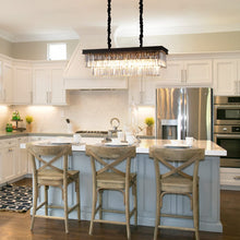 Load image into Gallery viewer, Crystal Rectangular Pendant Light Fixture L33” 
