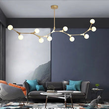 Load image into Gallery viewer, Nordic Chandelier Dining Room Kitchen Lustre Industrial Loft Chandelier Iron Tube Glass Balls Chandelier Lamp Fixtures

