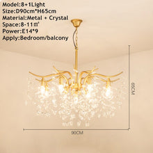 Load image into Gallery viewer, Gold Crystal Chandelier K9 Lustre Crystal Gold Chandelier LED Luxury Chandelier for Indoor Hotel Tree Branch Chandelier
