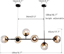 Load image into Gallery viewer, KCO Ceiling Pendant Adjustable Chandelier 6-Light Lamp Globe Glass
