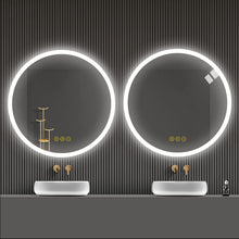Load image into Gallery viewer, Dimmable 24 Inch round Circle Backlit Illuminated  Anti-Fog 3 LED Color mirror
