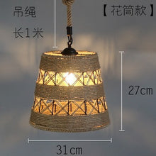 Load image into Gallery viewer, Hemp Rope Rattan Woven Pendant Lights
