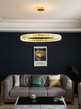 Load image into Gallery viewer, Modern Luxury round Stainless Steel Crystal LED Chandelier Nordic Gold/Silver Single Ring Ring Chandelier Restaurant Chandelier
