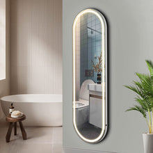 Load image into Gallery viewer, Smart Touch Oval LED Lights, 47&quot;X14.5&quot; Full Body Lighted, Wall Mounted/Over the Door Arched, Hanging Mirror 
